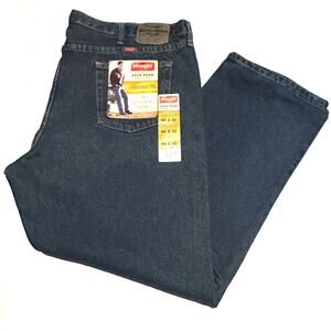 NWT Wrangler Jeans Co Relaxed Fit Dark Wash Denim Work Jeans Men's 44" x 30"